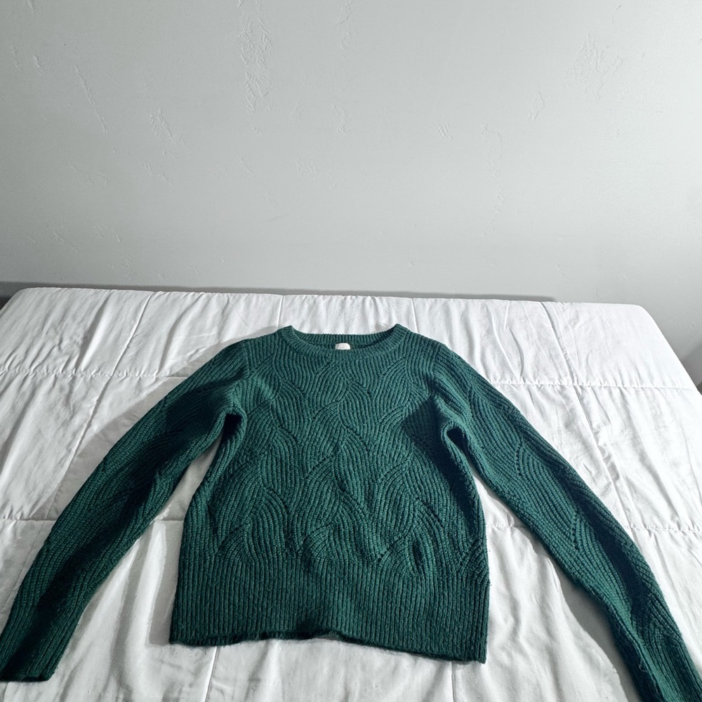 a new day Women's Teal Textured Crew Neck Sweater